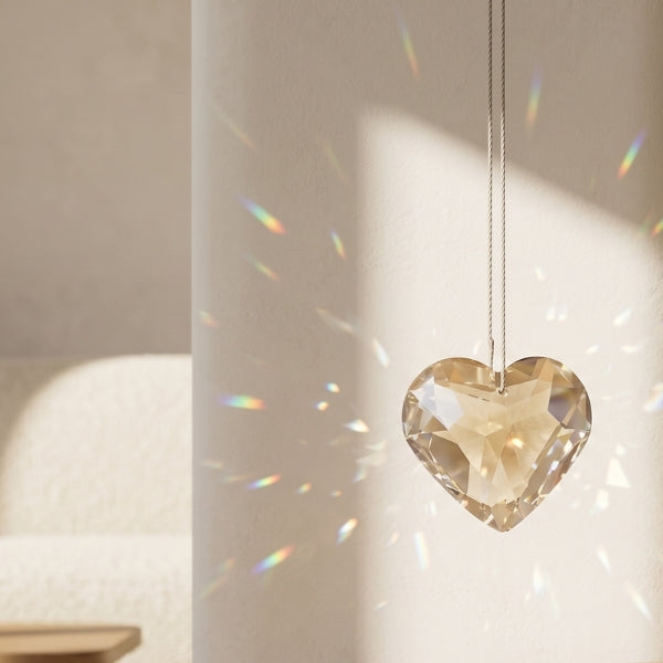 Faceted Heart Crystal Sun Catcher