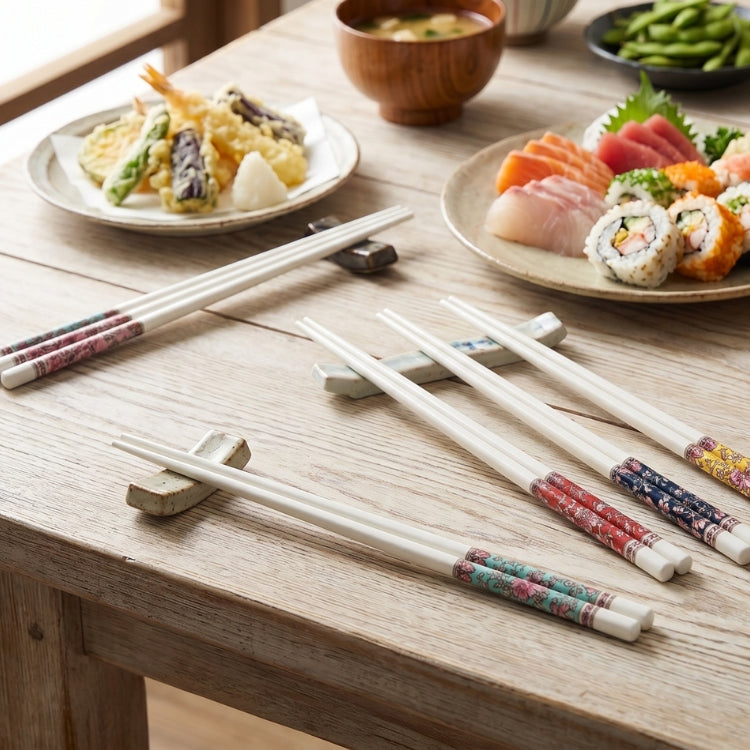 Floral Chopsticks - Set of 5 - Bone China