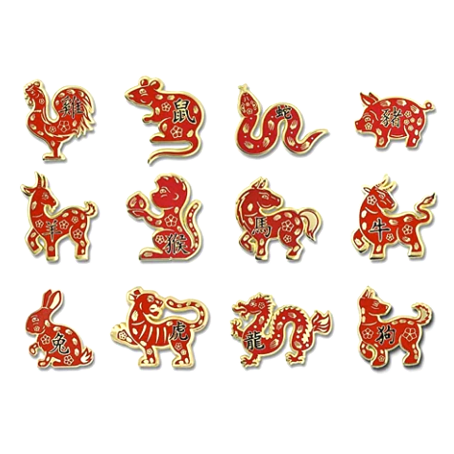 Lunar Zodiac Enamel Pin Set