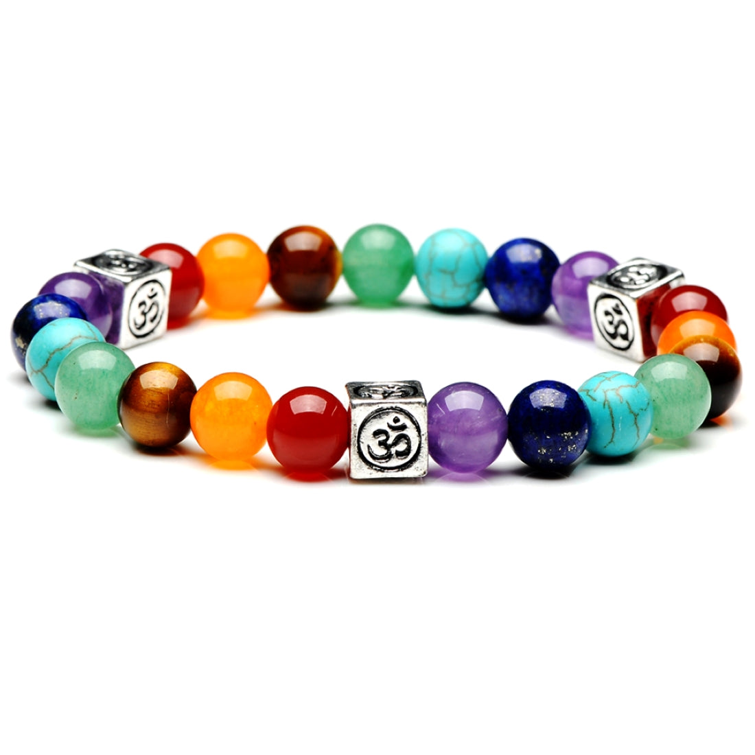 Chakra Om Gem Stone Bracelet