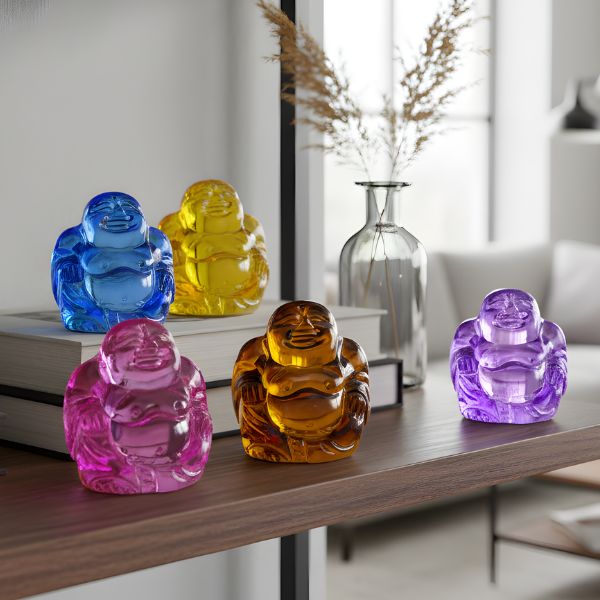 Colorful Pocket “Crystal” Buddhas – Set of 5