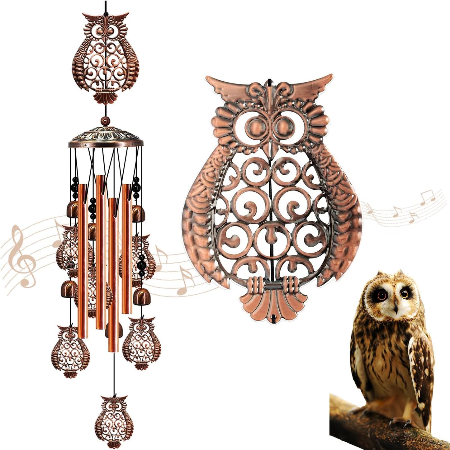 Metal Iron Art Wind Chime - Owl