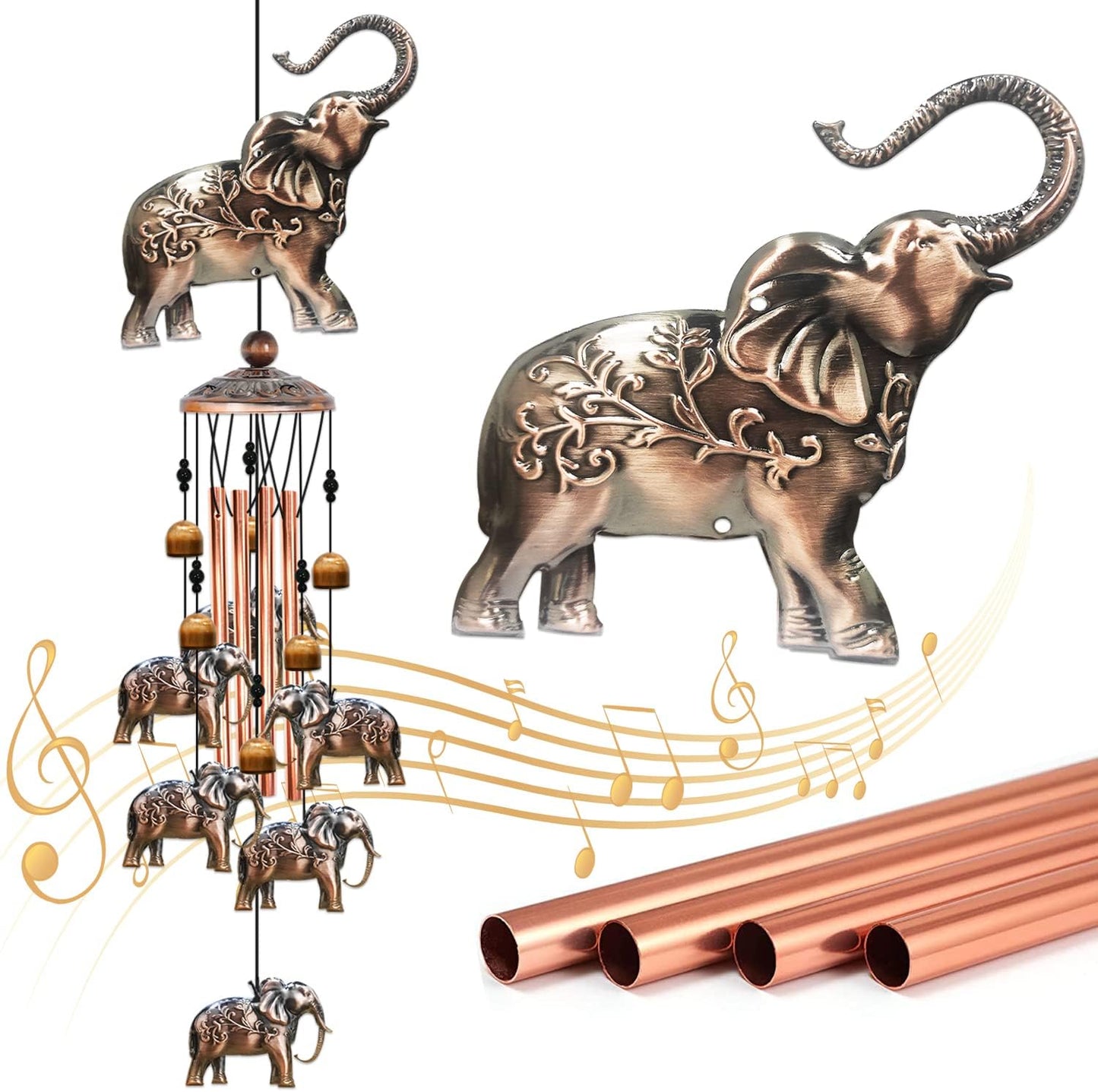 Metal Iron Art Wind Chime - Elephant