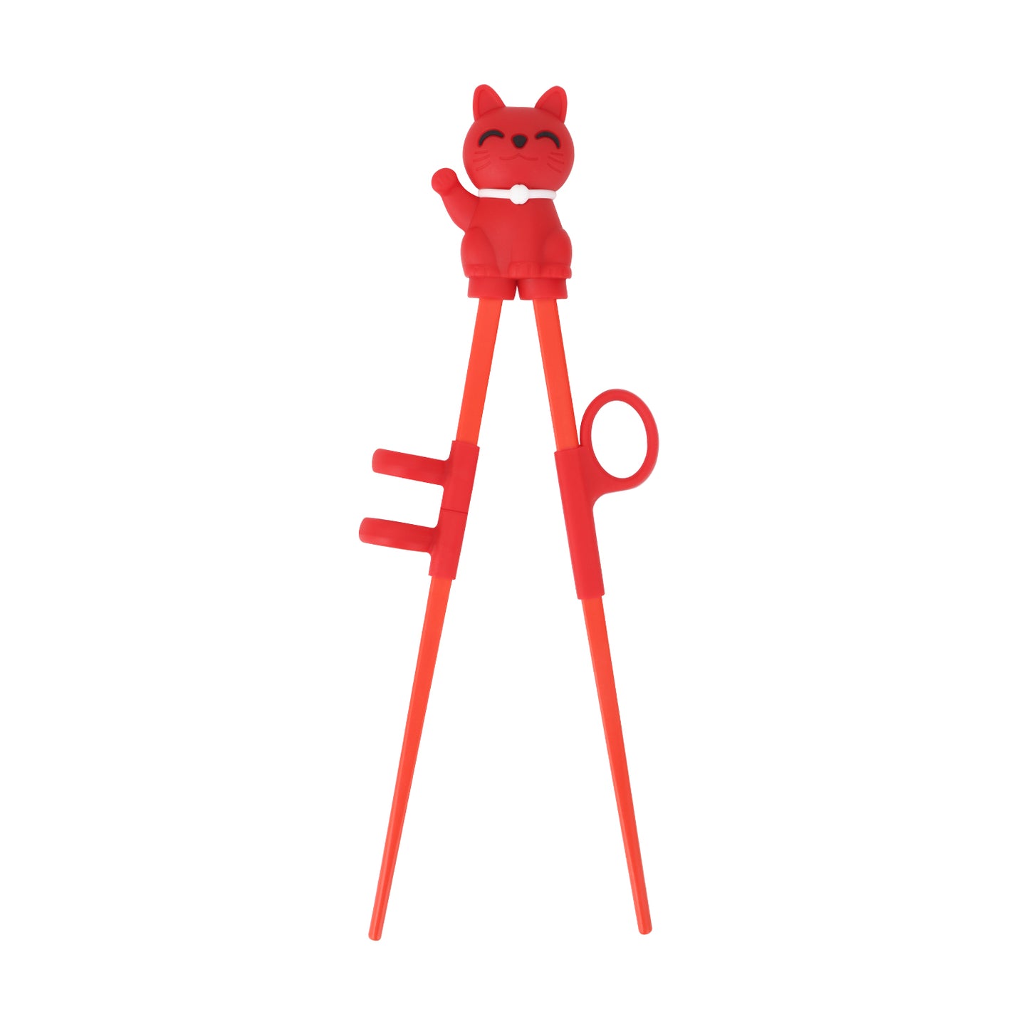 Lucky Cat Beginner Chopsticks - Red