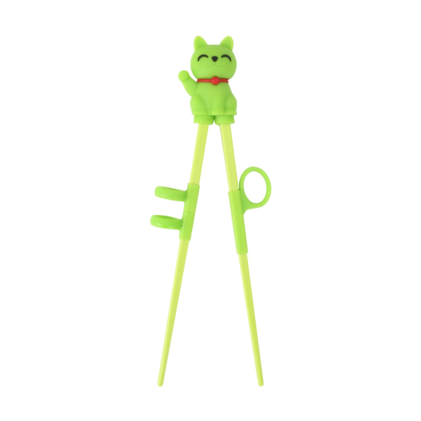 Lucky Cat Beginner Chopsticks - Green