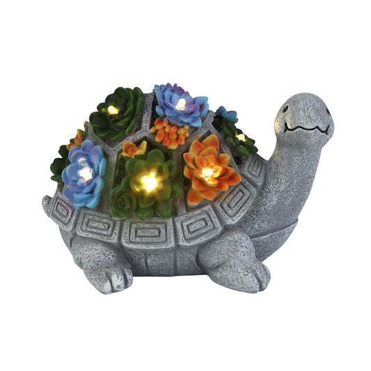 Garden Turtle w/LED Lights – Cast Resin