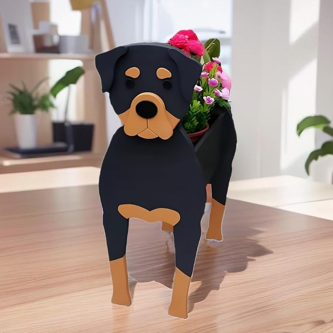 Rottweiler Dog Planter