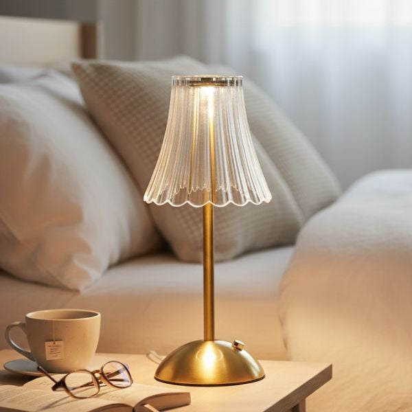 Faux Glass LED Table Lamp - Small Petals