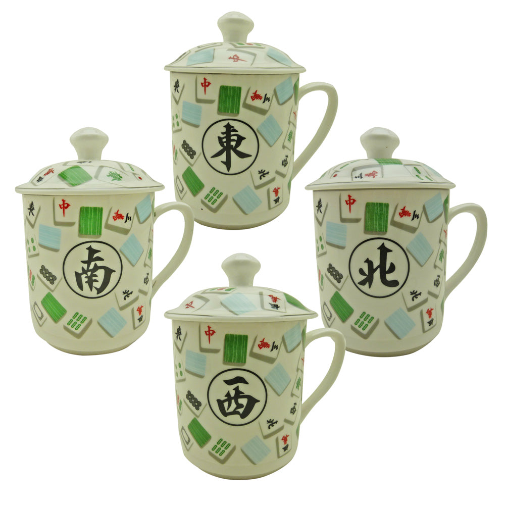 Bone China Mah Jong Mug Set w/Lid (Set of 4) - Original Source