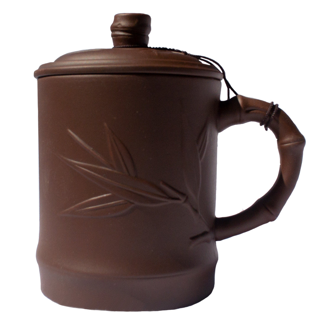 Yi Xing Clay Mug - Embossed Bamboo - Dark Brown - Original Source