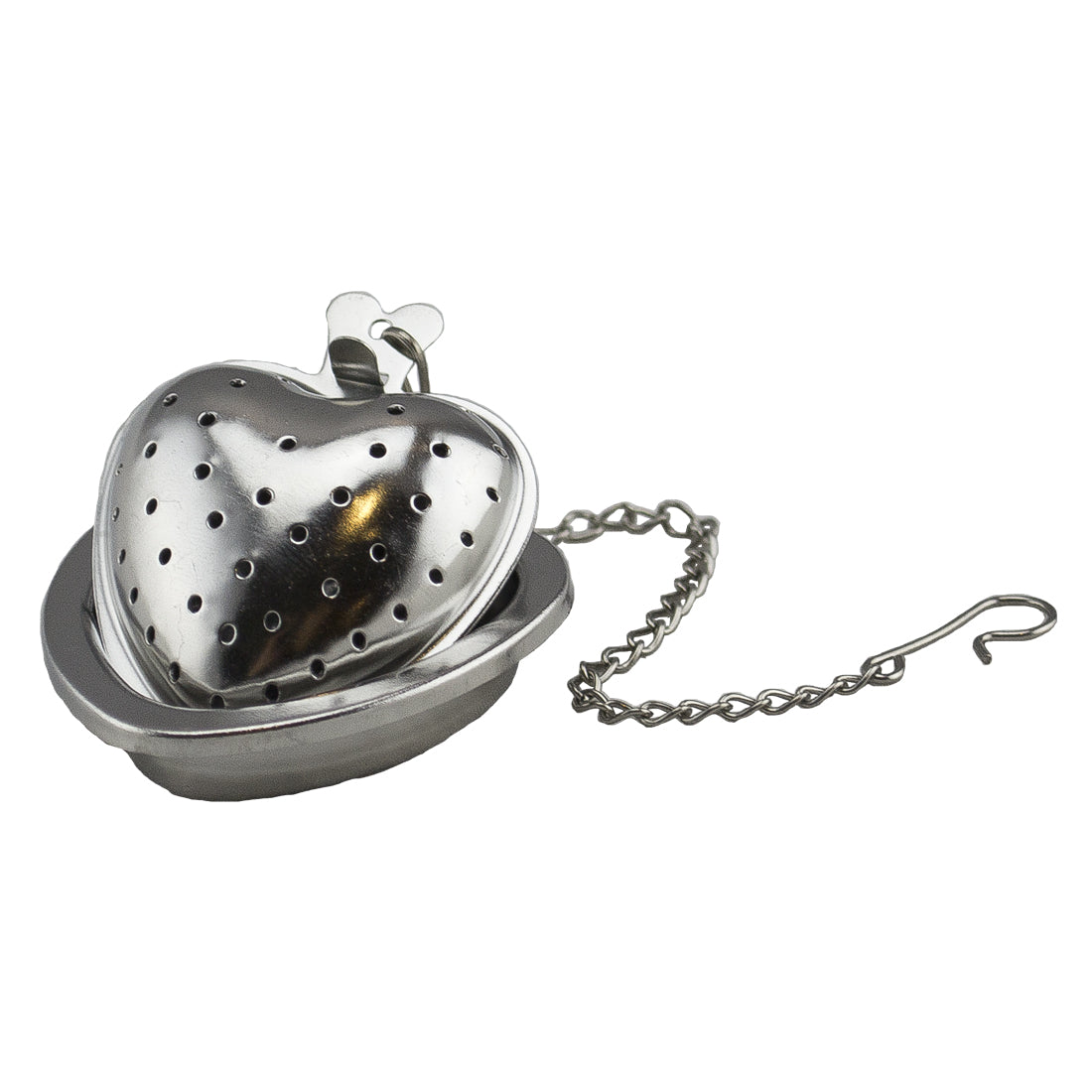 Tea Strainer w/Holder - Stainless Steel - Heart - Original Source