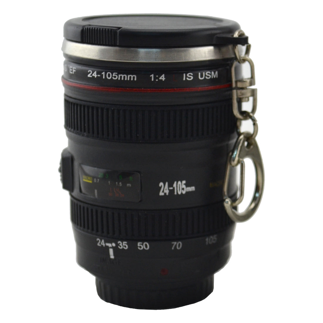 Stainless Steel Camera Lens Shot Glass Key Chain - Original Source