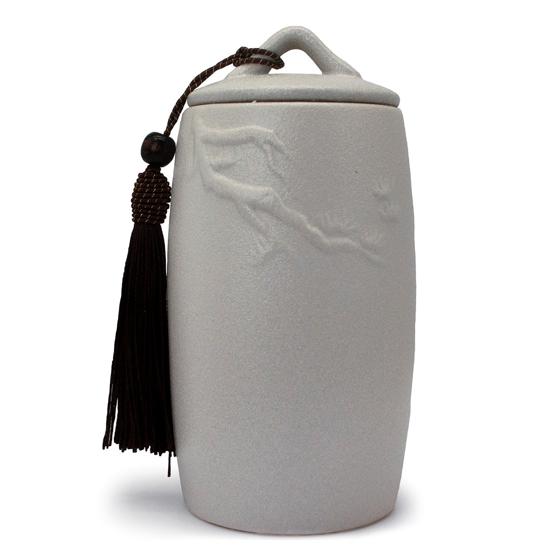 White Embossed Ceramic Tea Canister - Original Source