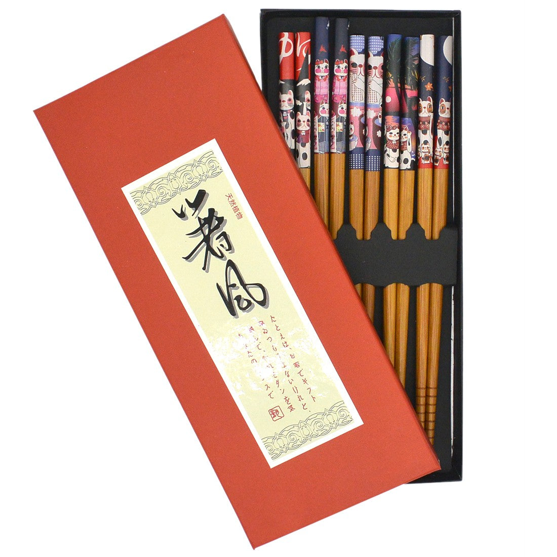 Wood Chopsticks - Lucky Cat - Set of 5 - Original Source