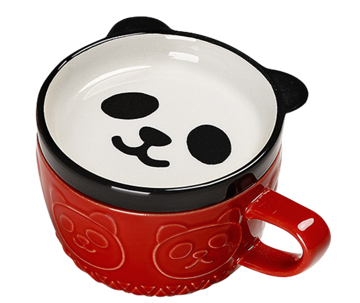Panda Mug w/Tea Bag Holder Lid