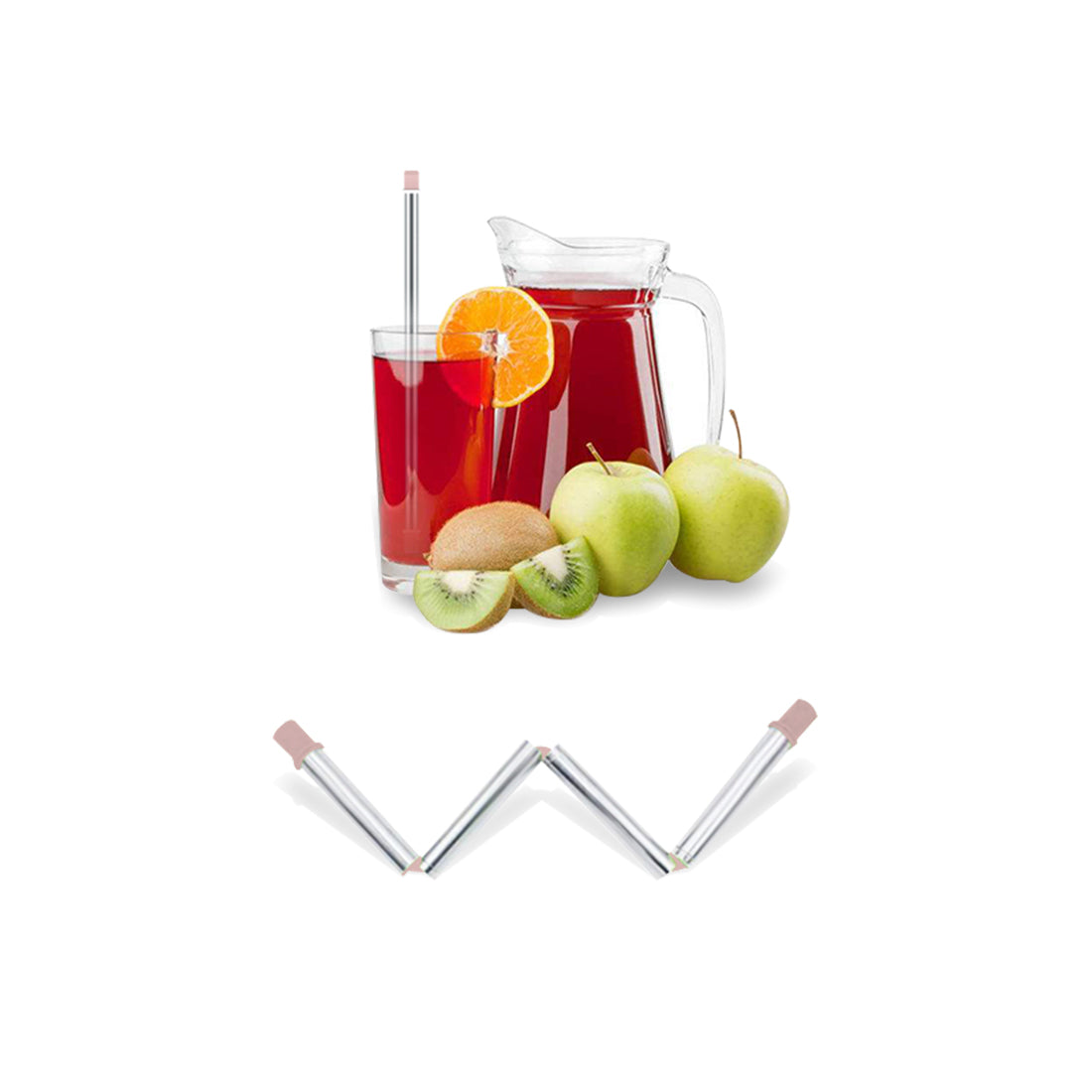 Collapsible Stainless Steel Straw with Eco-Friendly Case (Pink) - Original Source