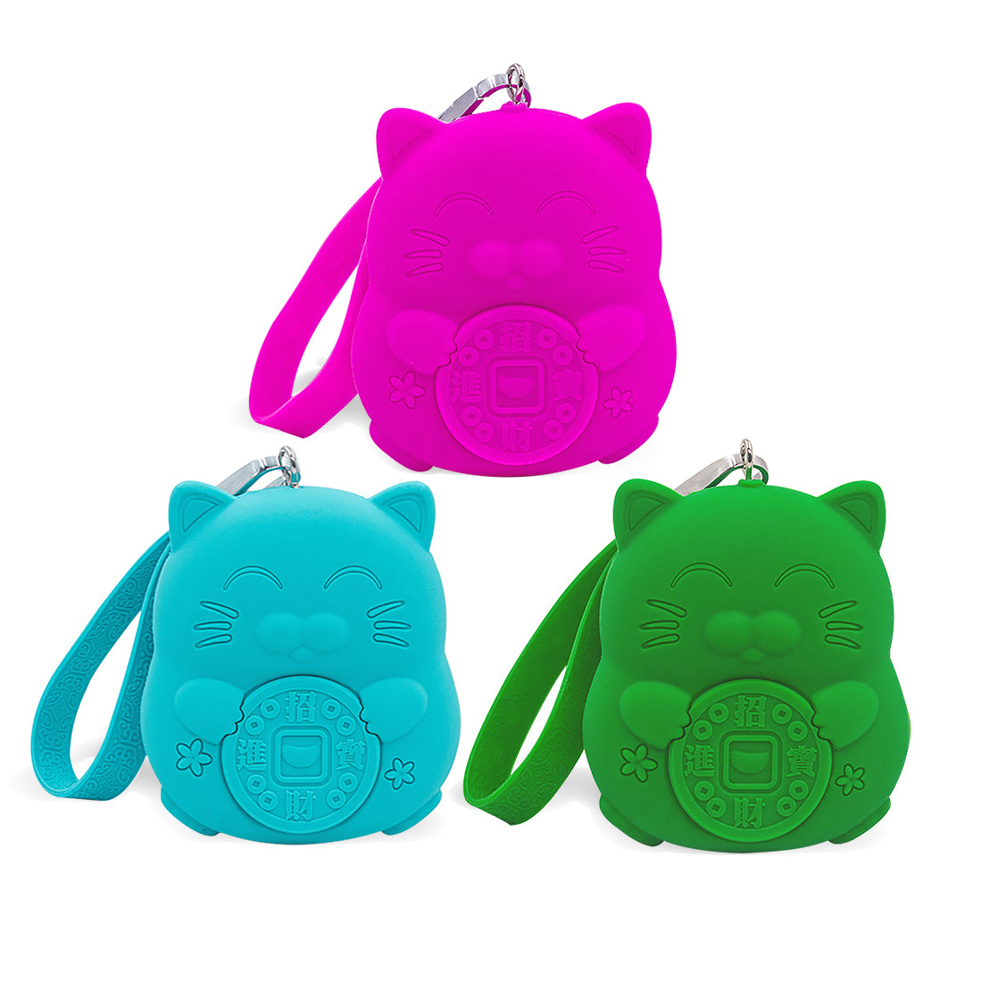Silicon Lucky Cat Coin Purse Assorted - Original Source