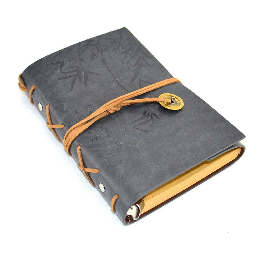 Asian Bamboo Leather Journal - Grey - Original Source