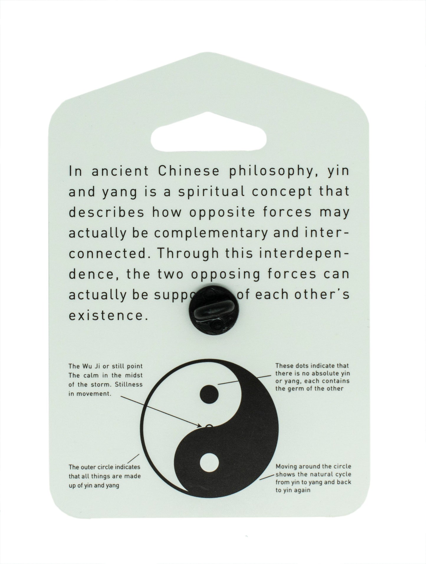 Yin Yang Brass Enamel Pin