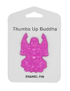 Thumbs Up Buddha Enamel Pin - Pink