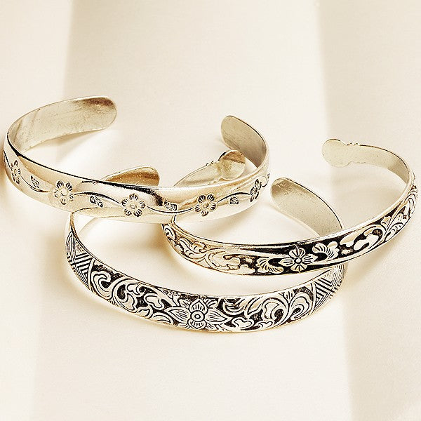 Miao Bangles - White Copper - Set of 3 - Original Source