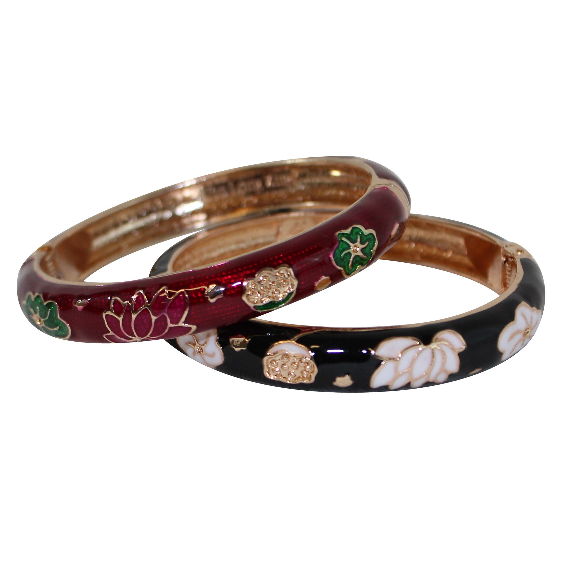 Enamel Bangles - Set of 2 - Red & Black - Original Source