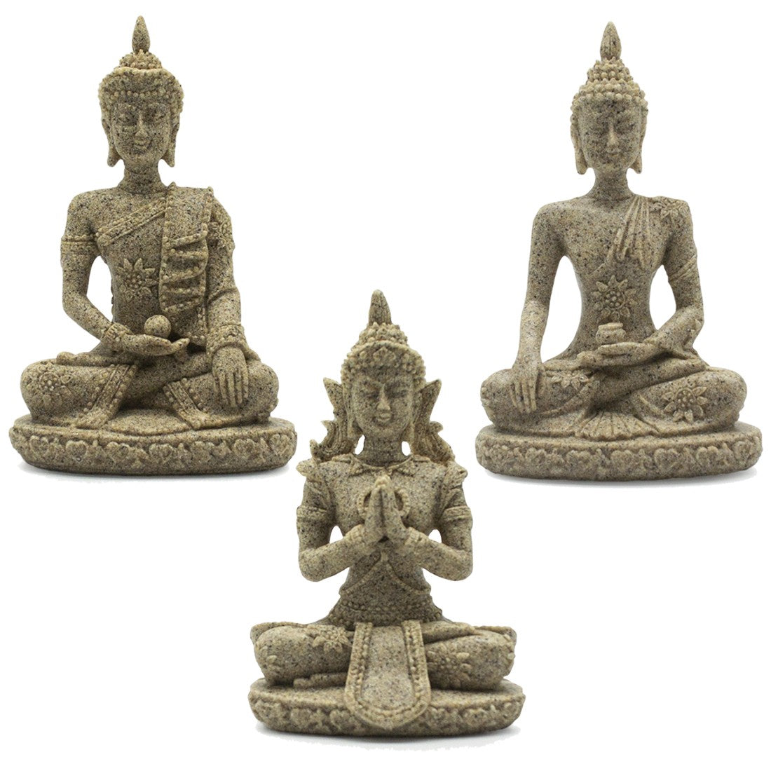 Sandstone Thai Buddhas - Set of 3 - Original Source