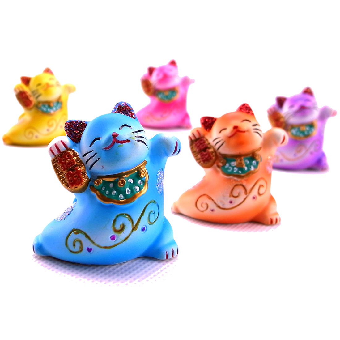 Resin Lucky Cat - Set of 5 - Original Source