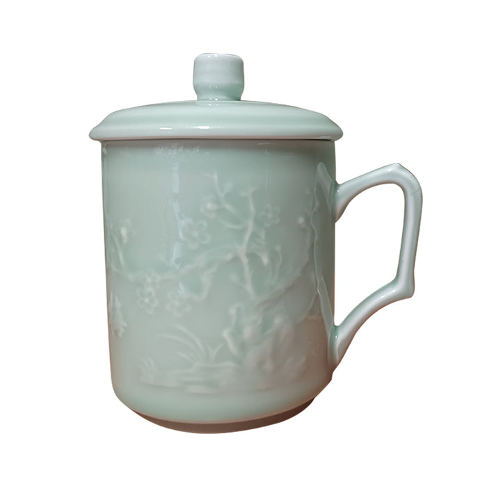 Celadon Ceramic Mugs - Four Seasons - Set of 4