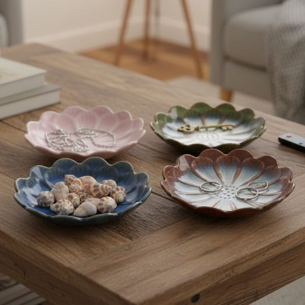 Floral Trinket Dish – Set of 4