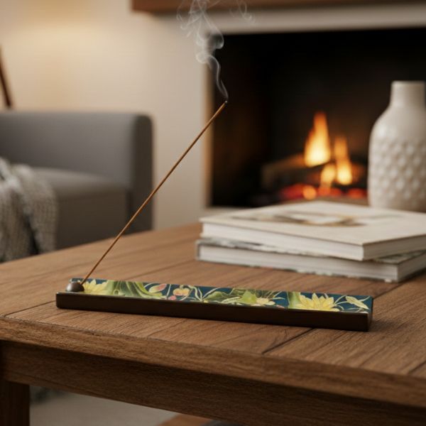 Ceramic Lotus Incense Burner - Enamel