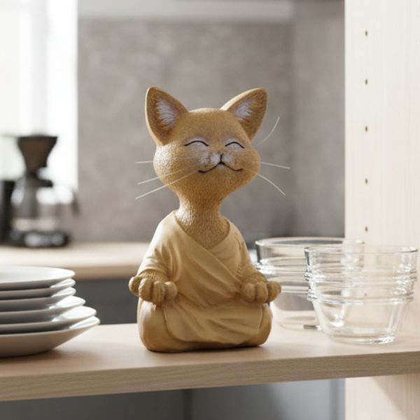 Happy Cat Buddha-Yellow