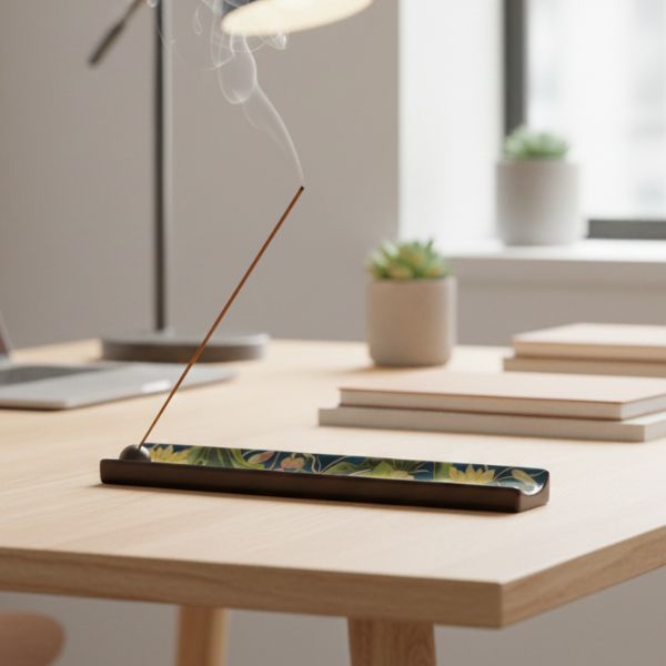 Ceramic Lotus Incense Burner - Enamel