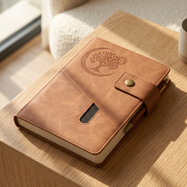 Soul Tree Leatherette Journal w/ Pocket - Brown