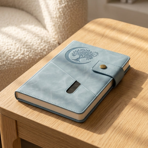 Soul Tree Leatherette Journal w/ Pocket - Blue