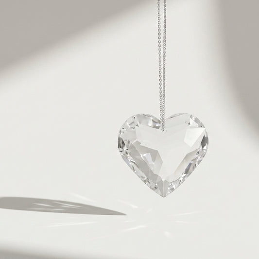 Faceted Heart Crystal Sun Catcher