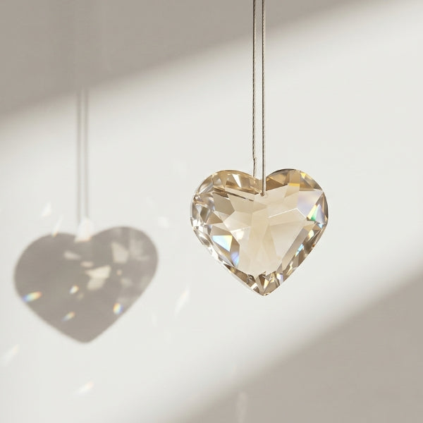 Faceted Heart Crystal Sun Catcher