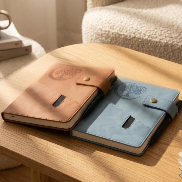 Soul Tree Leatherette Journal w/ Pocket - Blue