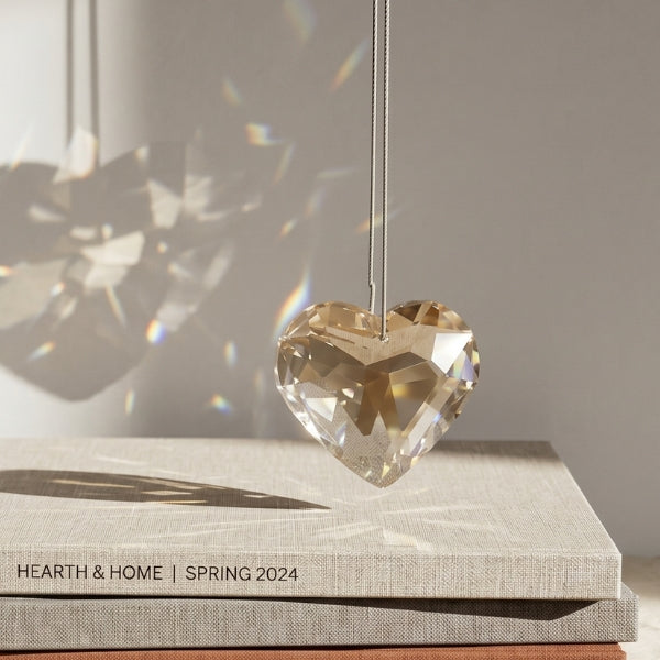 Faceted Heart Crystal Sun Catcher