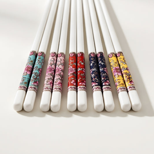 Floral Chopsticks - Set of 5 - Bone China