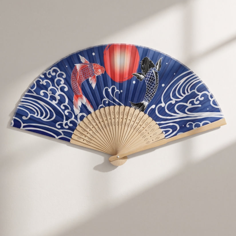 Koi Fish Silk Fan