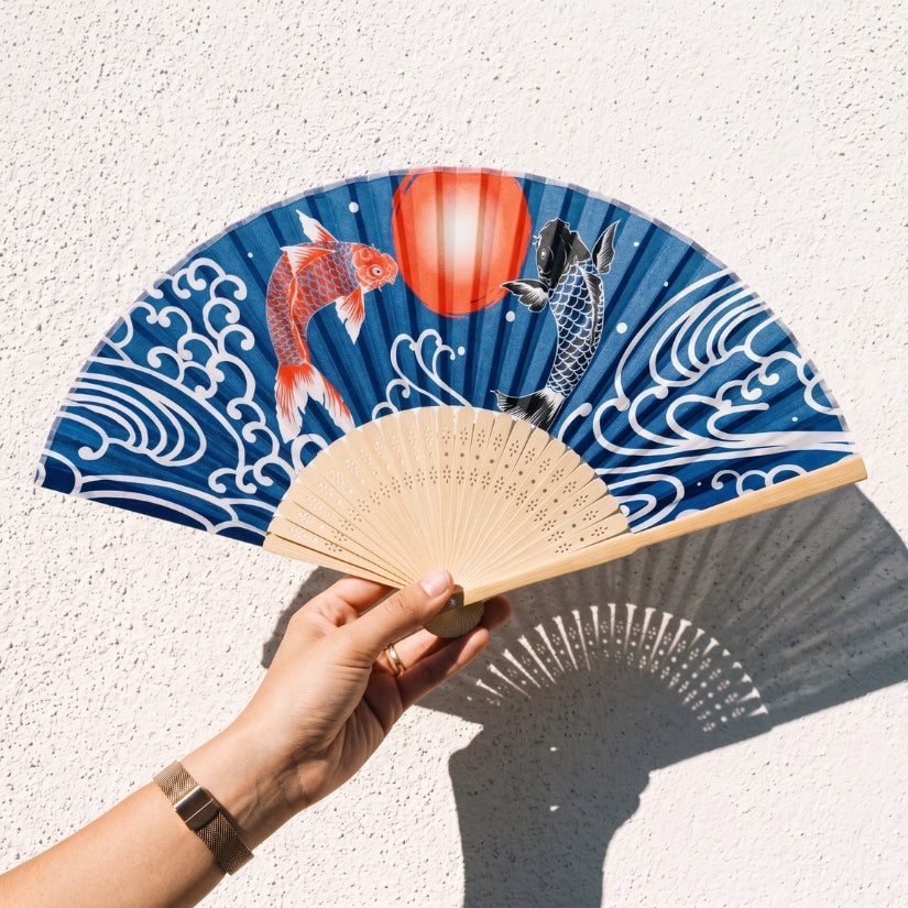 Koi Fish Silk Fan