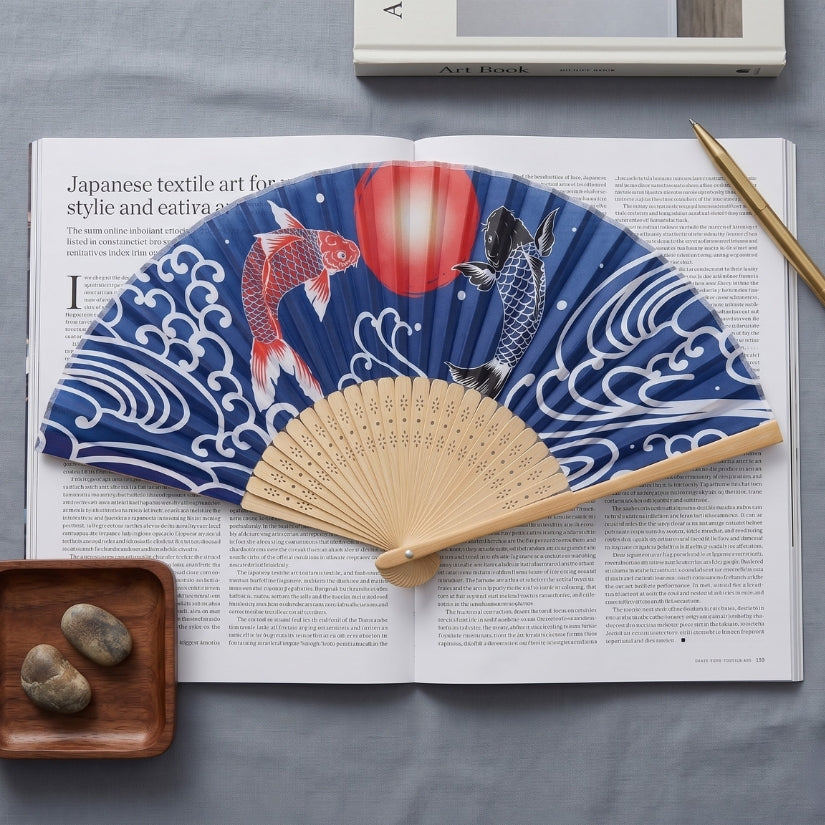 Koi Fish Silk Fan