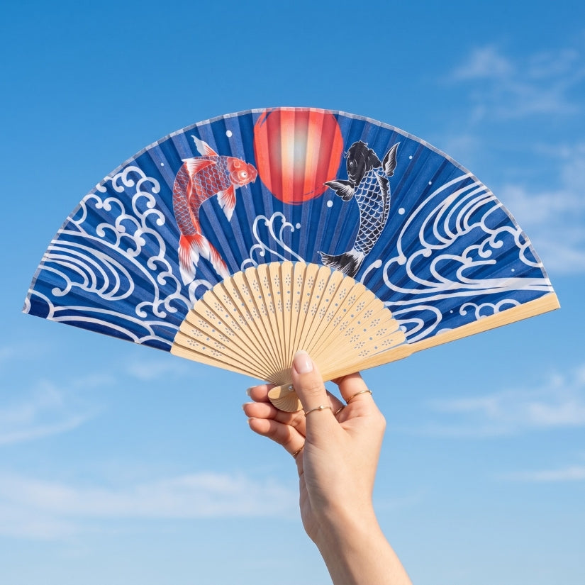 Koi Fish Silk Fan