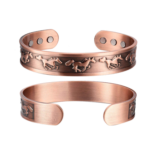 Horse Engraved Cuff Bronze Bangle