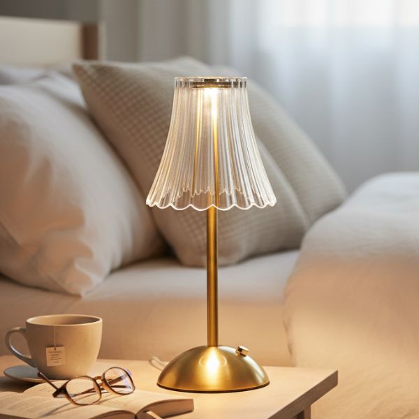 Faux Glass LED Table Lamp - A