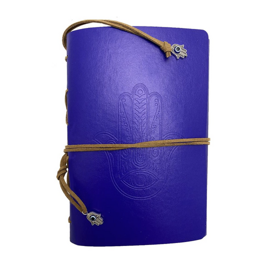 Hamsa Evil Eye Journal – Blue Leatherette