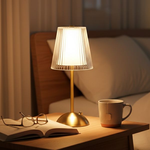 Faux Glass LED Table Lamp - D