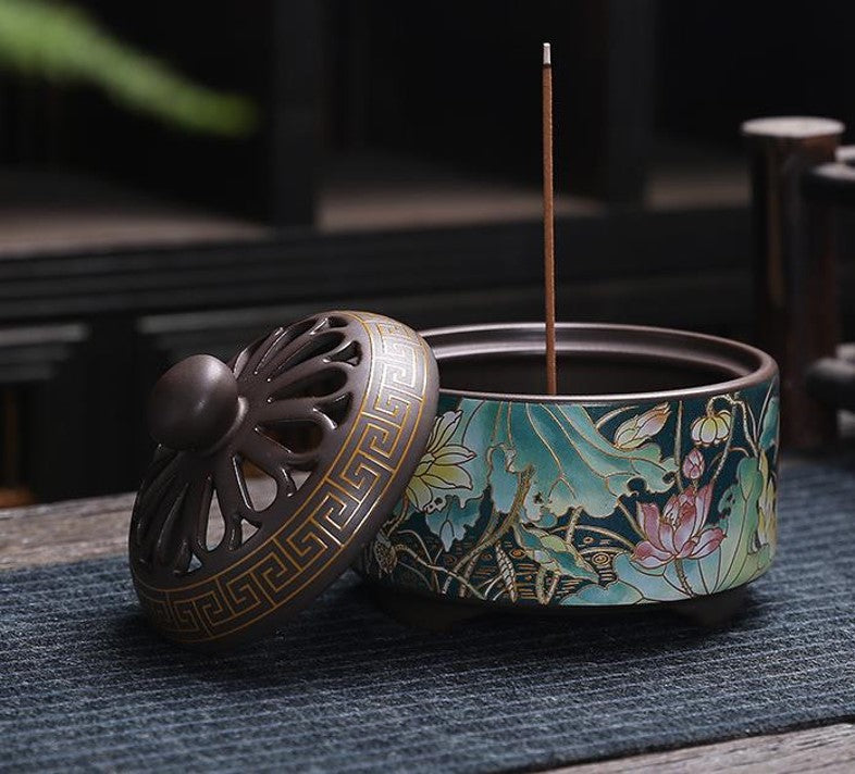 Lotus Incense Burner - Enamel