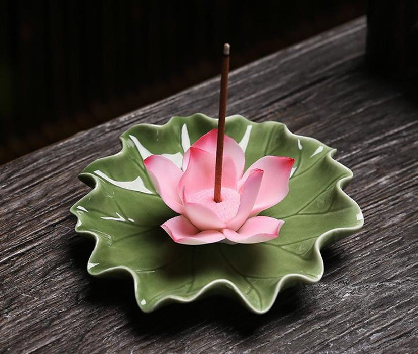Pink Lotus Incense Burner - Ceramic